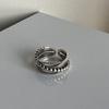 Anillo de Plata de Ley s925 de Múltiples Capas Enroscado Diseño de Nicho Femenino Moda Coreana Personalidad Popular de Internet Japonesa y Coreana Anillo Individual de Moda 5558