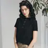 Camiseta de Seda para Mujer, Nuevo Estilo Verano 2026, Cuello Redondo Pullover, Top de Punto de Manga Tres Cuartos, Delgado y Holgado, Hecho de Seda de Morera