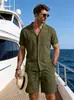 2026 Conjunto de Camisa de Lino de Manga Corta de Amazon Camisa de Cardigan Casual Holgada de Verano de Algodón y Lino en Stock