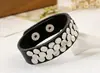 Joyería pop de alta calidad estilo europeo y americano, pulsera de cuero con remaches estilo punk, joyería para presentaciones de bandas de rock