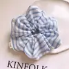 Scrunchie Listrado de Temperamento Doce Estilo Francês Presilha Fresca para Rabo de Cavalo Acessório de Cabelo para Coque