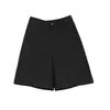 Shorts de Pierna Ancha Estilo A Moran Green para Mujer, Estilo Delgado de Verano 2026 Nuevos Shorts Casuales de Longitud Media Rectos Anti-Arrugas