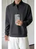 Sudadera de Otoño 2026 Falsa Dos Piezas con Cuello Polo para Hombre, Holgada Casual Cleanfit, Camiseta Elegante y de Alta Gama de Manga Larga