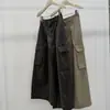 Novas calças de trabalho estilo workwear americano retrô para outono, cintura alta, modeladoras, com bolsos grandes, calças compridas casuais largas e soltas