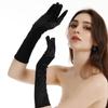 Guantes de satén para Halloween, guantes de satén vintage, guantes de rendimiento para bodas, graduaciones, fiestas, cenas, 38