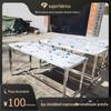 Bancada de Aço Inoxidável Personalizada Tubo de Aço Espessado Bancada Estável Venda por Atacado de Fábrica Bancada de Aço Inoxidável de 2 Camadas