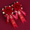 Ramillete de Boda Padrino Novio Novia Juego Completo Familia Padres Dama de Honor Simulación Boutonniere Flor de Mano Suministros para Boda