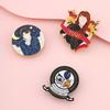 Fabricante de Broches de Metal Personalizados Insígnia Esmaltada Personalizada de Desenho Animado Etiqueta Criativa de Alumínio Insígnia de Cola de Metal Galvanizado
