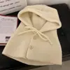 Coreia do Sul balaclava chapéu de inverno das mulheres lenço quente chapéu integrado malha protetor da orelha chapéu de lã chapéu de malha