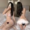 Fan Lei Ropa Interior Sexy Bikini Biblioteca Muerta Gato de Agua Conjunto de Pijama de Tres Puntos con Cordones Garra de Gato Bordado Mini 780