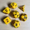 Juego de Dados Poliedros D&D con Patrón de Mármol, Color Mixto Transparente D4D6D8D10D12D20 Caras, Coc, Juego de Mesa, Juego de Siete Piezas