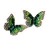 Pendientes de Hada Mariposa Verde Mori Pantalla Completa Alto Sentido blingbling Pendientes de Chica Juguetona Venta al por Mayor