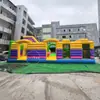 Castelo Inflável Grande com Torre e Escorregador Design Combinado Material de PVC Resistente ao Desgaste Equipamento de Playground ao Ar Livre para Crianças