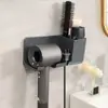 Suporte de Secador de Cabelo de Canto - Suporte de Parede sem Furos Prateleira de Armazenamento para Banheiro