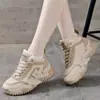 Sapatos de Algodão Confortáveis Versáteis que Aumentam a Altura, Sapatos Casuais Esportivos Antiderrapantes Femininos, Tênis de Cano Alto da Moda Tendência, Sapatos Casuais da Moda, Botas de Neve