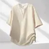 Camiseta Masculina Casual Solta de Manga Curta com Gola Redonda de Marca Tendência de Verão Peça Falsa Dupla Estilo Criativo Moda Tendência Manga Curta Masculina