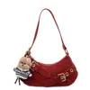 Bolso de Mano Rojo Baguette para Mujer 2026 Nuevo de Moda de Gama Alta Nicho Versátil Moda Hombro Cruzado