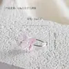 Anillo de mariposa con esmalte de color Zibo de Song Yaxuan, diseño de nicho fotográfico con degradado rojo, joyería de vidrio hecha a mano