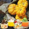 Bq050 Comercio Exterior Amazon Día de Acción de Gracias Calabaza Hoja de Arce Festival Taza de Helado Postre Bebida Fría Caja Tapa Cuchara