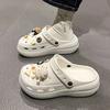 Zapatos de agujeros cruzados tipo puff suela súper gruesa sensación de mierda zapatos de agujeros eva superventas aumentados antideslizantes zapatos de agujeros de dibujos animados