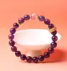 Pulsera de Amatista de Círculo Único Estilo Montaña Putuo para Mujer, Pulsera de Cristal de Fresa del Año Zodiacal, Regalo Exquisito de Nicho de Lujo Ligero