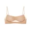 Popular ropa interior sin costuras de color base con escote bajo para mujeres con busto pequeño, con efecto push-up, soporte lateral para los senos, tirantes finos, diseño cruzado invisible en la espalda y hermoso sujetador de espalda