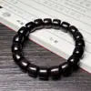 Pulsera de Sándalo Negro de Corte Recto con Perlas Cilíndricas Vintage de Alta Densidad, Cuentas de Oración de Sándalo Morado, Pulsera Simple Unisex al por Mayor