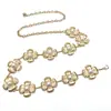 Cadena de Cintura de Flor de Metal de Gama Alta para Mujer, Cinturón Cadena Adornado con Perlas, Versátil para Combinar con Vestidos y Jeans