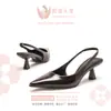 Moda Estilo Nuevo Sandalias de Tacón Alto Poco Profundas para Mujer Punta Fina Correa al Tobillo Tacón de Aguja Primavera y Otoño Suministro Transfronterizo