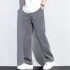 Calças Casuais de Perna Reta em Lyocell Tencel para Homem Primavera 2026 Calças Finas Soltas de Seda Gelada Jeans Versátil para Homem