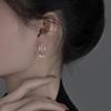 Pendientes de Borla Redonda para Mujer Geométricos con Forma de C Diseño de Nicho Sentido de Diseño Plata de Ley 925 Sentido Avanzado Personalidad Temperamento Pendientes Joyería