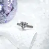 Moda Nuevo Lujo Ligero Simple Corazón Rubí Sintético y Zafiro Anillo Ajustable Completo Circonita Romántico Dulce Anillo