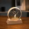 Luz de Noche de Cristal Adorno de Escritorio Recuerdo de Cristal Creativo Lámpara de Mesita de Noche Ambiente Puesto Callejero De Vuelta a la Escuela Regalo Pequeño para Maestro
