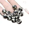 Cuentas Dzi Diente de Tigre Blanco y Negro, Cuentas Sueltas de Jade, Pulsera de Ágata Mate Esmerilada, Collar, Cuentas para Accesorios de Joyería