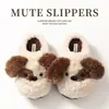 Pantuflas de Algodón con Cachorros de Dibujos Animados para Mujer, Nuevo Estilo Otoño/Invierno 2026, Calidez para el Hogar en Pareja, Pantuflas de Felpa con Forro de Piel para Hombre