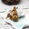 Llavero de Calabaza de Madera de Durazno Colgante de Llave de Calabaza Auspiciosa Guanyin Ping An Joyería para Llave de Coche Colgante xh04