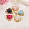 Colgante Corazón Ondulado de Acero Inoxidable Chapado en Oro 18K, Colgante de Lujo Ligero de Nicho de Gama Alta, Colgante Exquisito Versátil