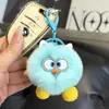Piel Sintética de Conejo Rex Gafas Lindas Llavero de Bola de Carbón Pequeña Colgante de Peluche Muñeco de Dibujos Animados Colgante para Bolso