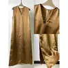 Vestido Chaleco Dorado Estilo Francés para Descanso del Té para Mujer, Nuevo Estilo Verano 2025, Elegante y Adelgazante, Vestido de Longitud Media Estilo Vacaciones