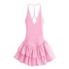Roupas Femininas para Comércio Exterior Aliexpress Estilo Europeu e Americano Transfronteiriço Zr Ponto Novo Vestido de Moda com Gola Halter e Retalhos