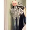 Moletom com Capuz Espessado de Veludo Versátil Fashionável Estilo Coreano Estilo Ins para Mulheres Outono e Inverno Solto com Zíper Cardigan Jaqueta Elegante
