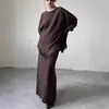 Conjunto de Dos Piezas Casual de Hombro Único Estilo Chanel con Borlas Irregulares para Mujer, Nuevo Estilo Otoño e Invierno