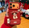 Estilo Perrito Rojo Vino Adecuado para Funda de Teléfono Apple 17 16Promax Anticaída 15Pro Cobertura Completa 13/14 Funda Protectora