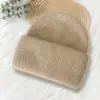 Gorro de Punto Grueso de Forro Polar para Otoño e Invierno con Logo Personalizado, Venta Caliente Transfronteriza, Alta Elasticidad, Cómodo, Moderno, Gorro de Lana