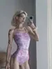 Novo Estilo Rosa Puro Estampa de Borboleta Triângulo Corrida Peça Única Esportivo Profissional Plus-Size Estudante Roupa de Banho para Mulheres