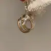 Pendientes Grandes Estilo Pequeño Fragante de Plata de Ley S925 Pendientes Brillantes de Gama Alta Moda Accesible Normcore Pendientes de Moda