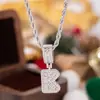 Collar con Colgante de Letra 26 de Hip-Hop Transfronterizo Europeo y Americano de Moda con Diamantes Completos para Mujer, Joyería de Moda Personalizada de Lujo Ligero, Envío Directo de Una Pieza