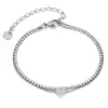 Pulsera Estilo Ins Europeo y Americano para Mujer, Acero de Titanio, Diseño Versátil de Nicho, Pedrería en Forma de Corazón, Joyería de Acero Inoxidable de Doble Capa