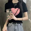 Camiseta de manga corta para mujer Verano 2022 Nuevo Diseño de Alto Nivel Sentido de Nicho Spice Girls Ombligo Amor Estampado Top Corto
