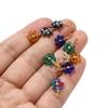 Cor de aço inoxidável Pingente de flor pequena Pingente de cristal Frisado Pingente DIY Colar Brincos Pulseira Acessórios de jóias